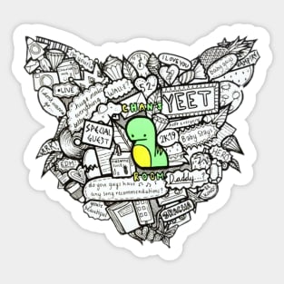 Copy of Chan's Room Doodle (White) Sticker